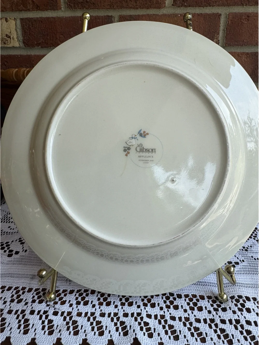 Vintage Gibson Applefest Goose Decorative Plate with Stand